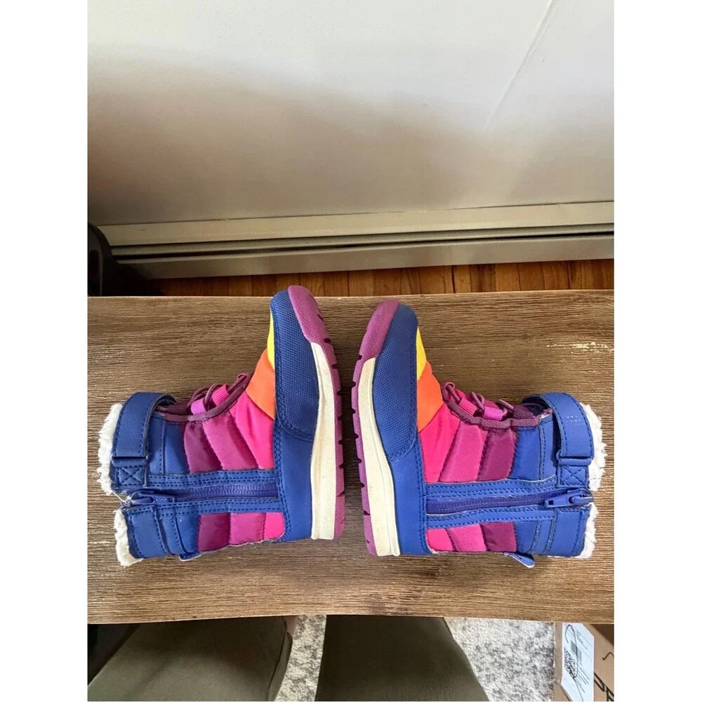 Merrell Kids Blue Pink Orange Yellow Rainbow Snow Boots size 7
